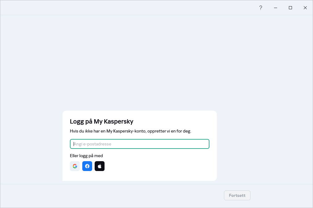 Trinn der du kan logge på My Kaspersky for å gjenopprette abonnementet ditt