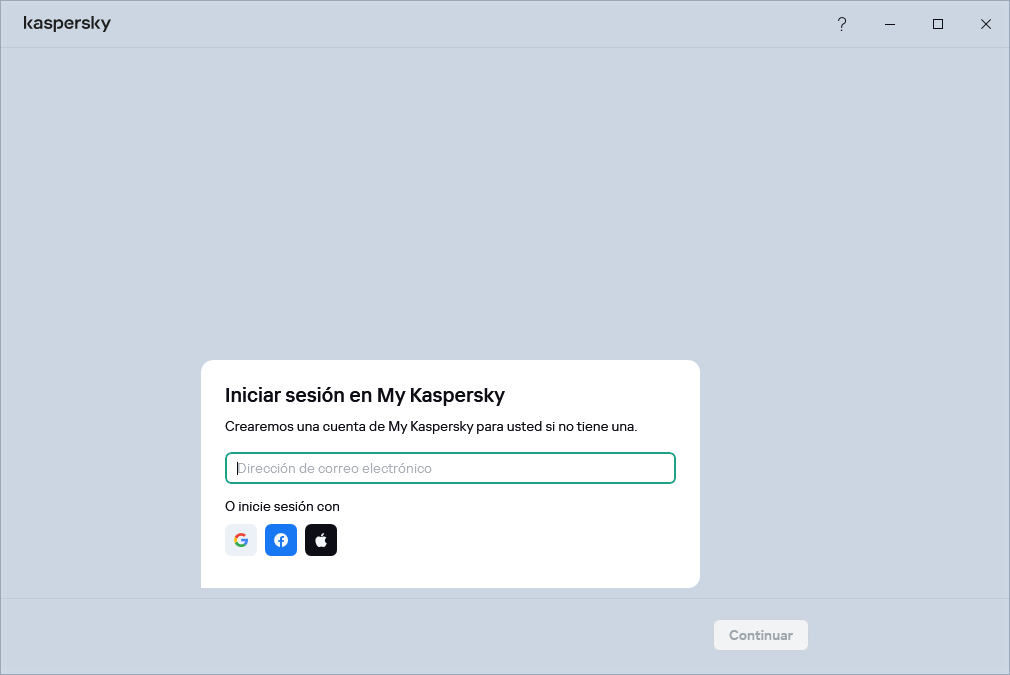 Paso donde puede iniciar sesión en My Kaspersky para restaurar su suscripción