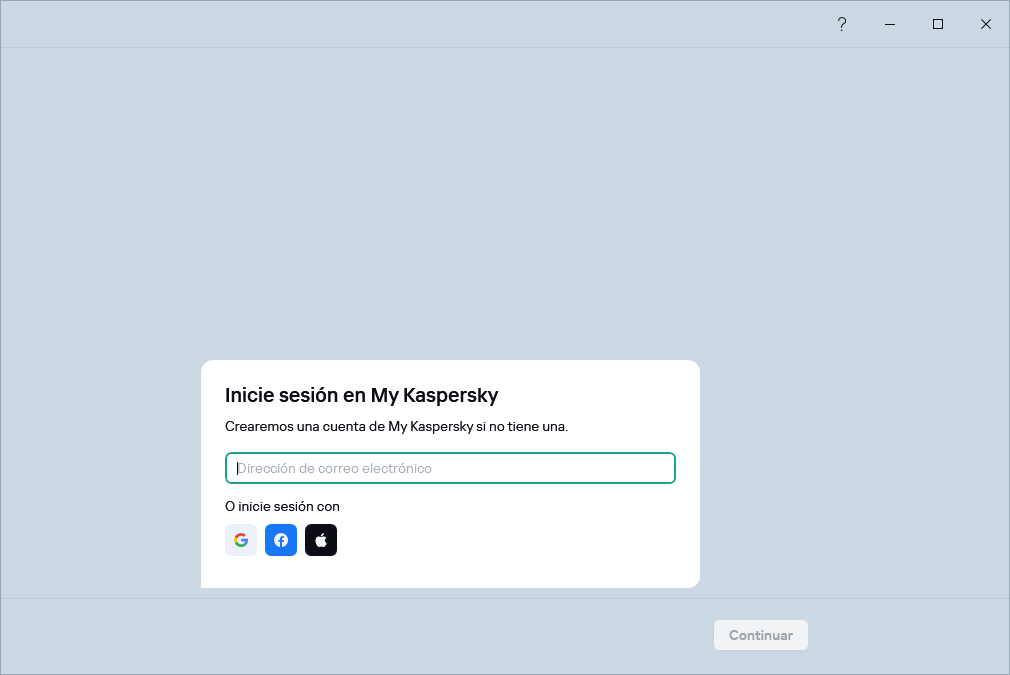 Paso en el que puede iniciar sesión en My Kaspersky para restaurar su suscripción