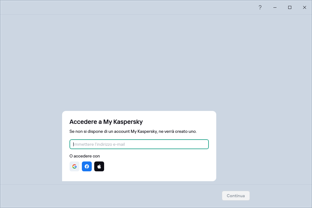 Passaggio in cui è possibile accedere a My Kaspersky per ripristinare l'abbonamento
