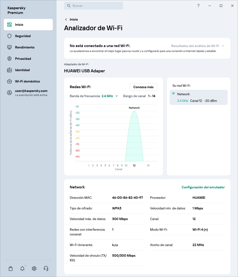 Ventana que muestra las redes Wi-Fi