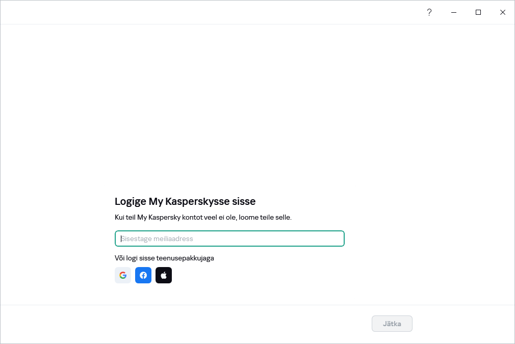 Tellimuse taastamiseks võite My Kasperskysse sisse logida