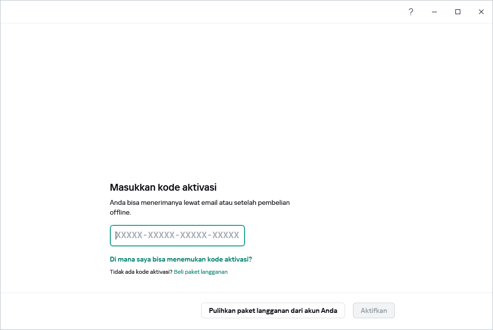 Langkah untuk dapat memasukkan kode aktivasi