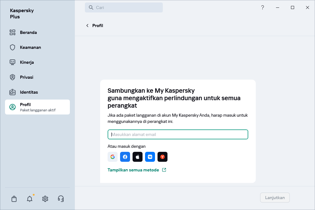 Langkah untuk dapat terhubung ke My Kaspersky