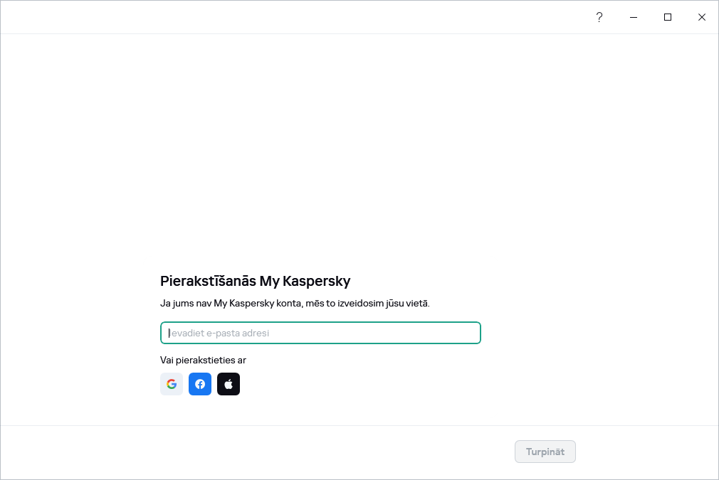 Lai atjaunotu abonementu, varat pierakstīties My Kaspersky