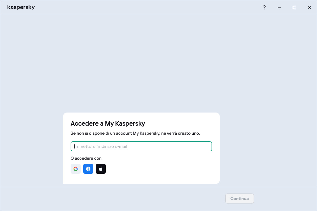 Passaggio in cui è possibile accedere a My Kaspersky per ripristinare l'abbonamento
