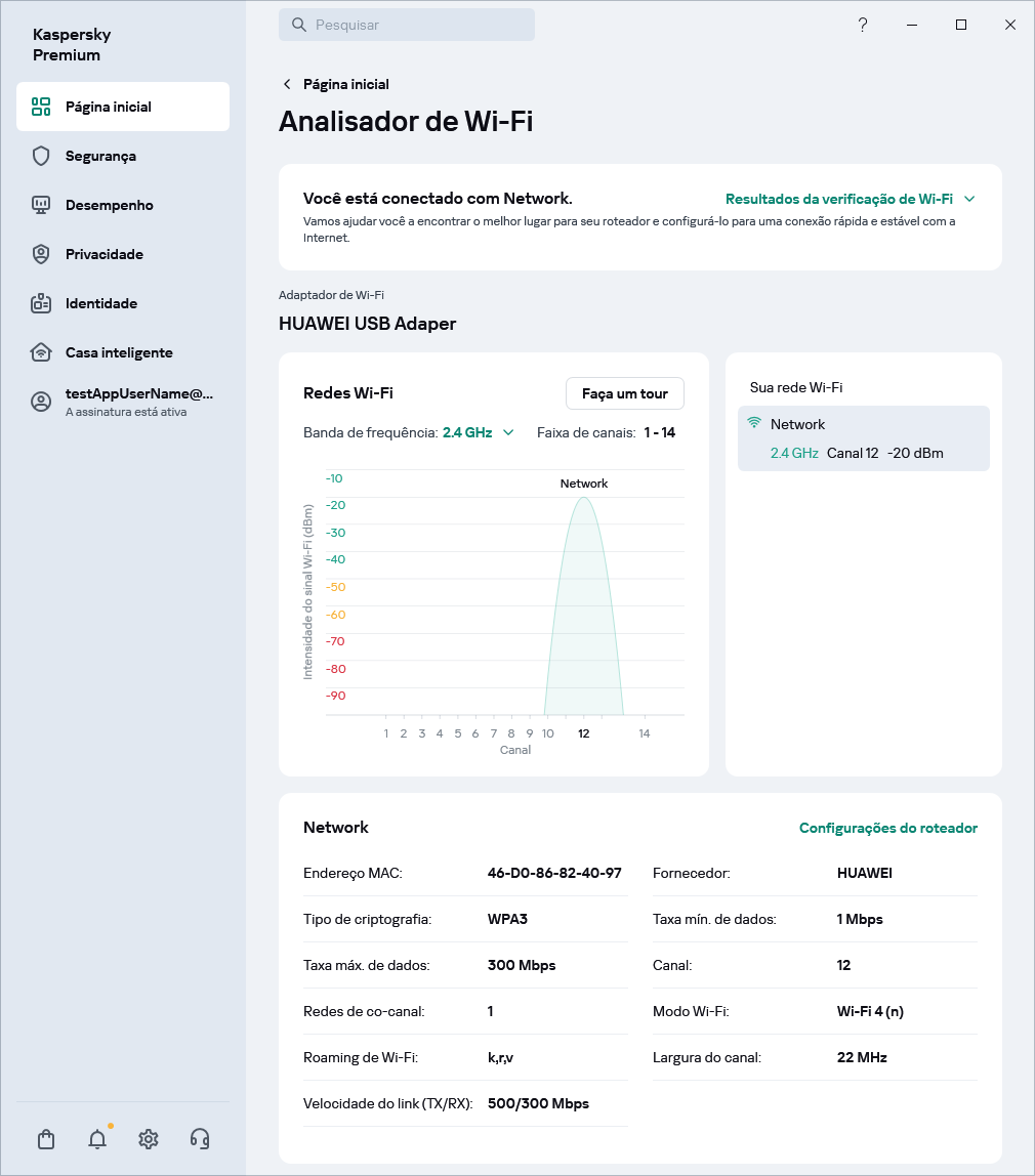 Janela exibindo redes Wi-Fi