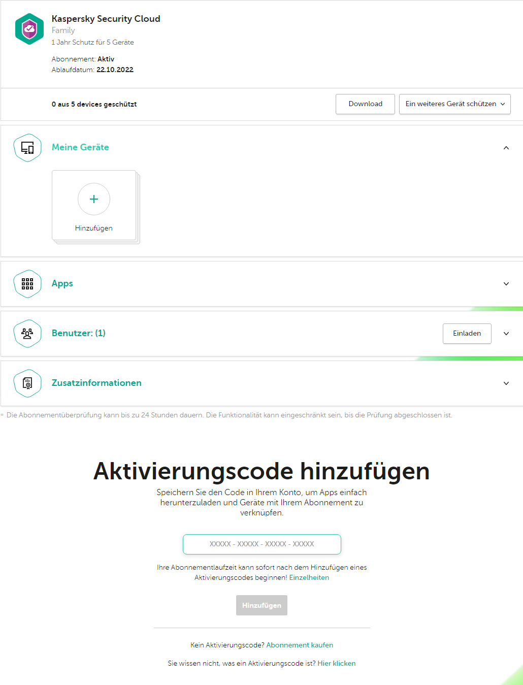 Fenster zum Herunterladen der App über Ihre Benutzerkonto