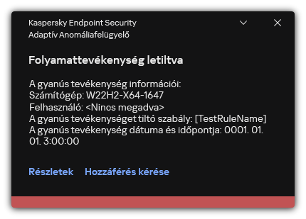 Értesítés szabály aktiválásáról. A felhasználó kérést hozhat létre egy folyamatművelet engedélyezésére.