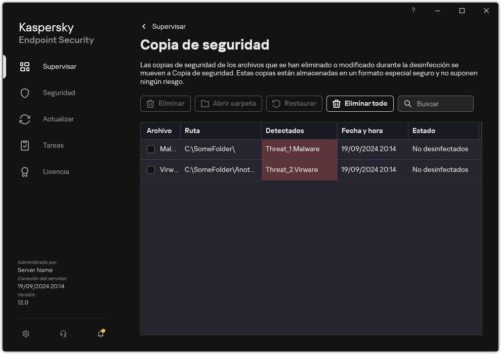 Ventana de copias de seguridad.