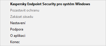 Nabídka s možnostmi ovládání aplikace.