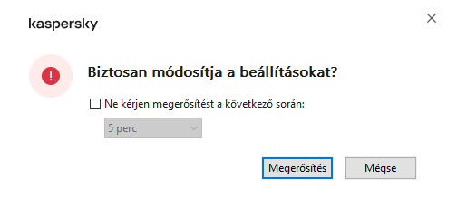 Az ablak mezőket tartalmaz a felhasználónév és jelszó megadásához. A felhasználó kiválaszthat egy időszakot, amely alatt az alkalmazás nem kér jelszót.