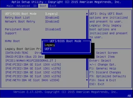 BIOS settings