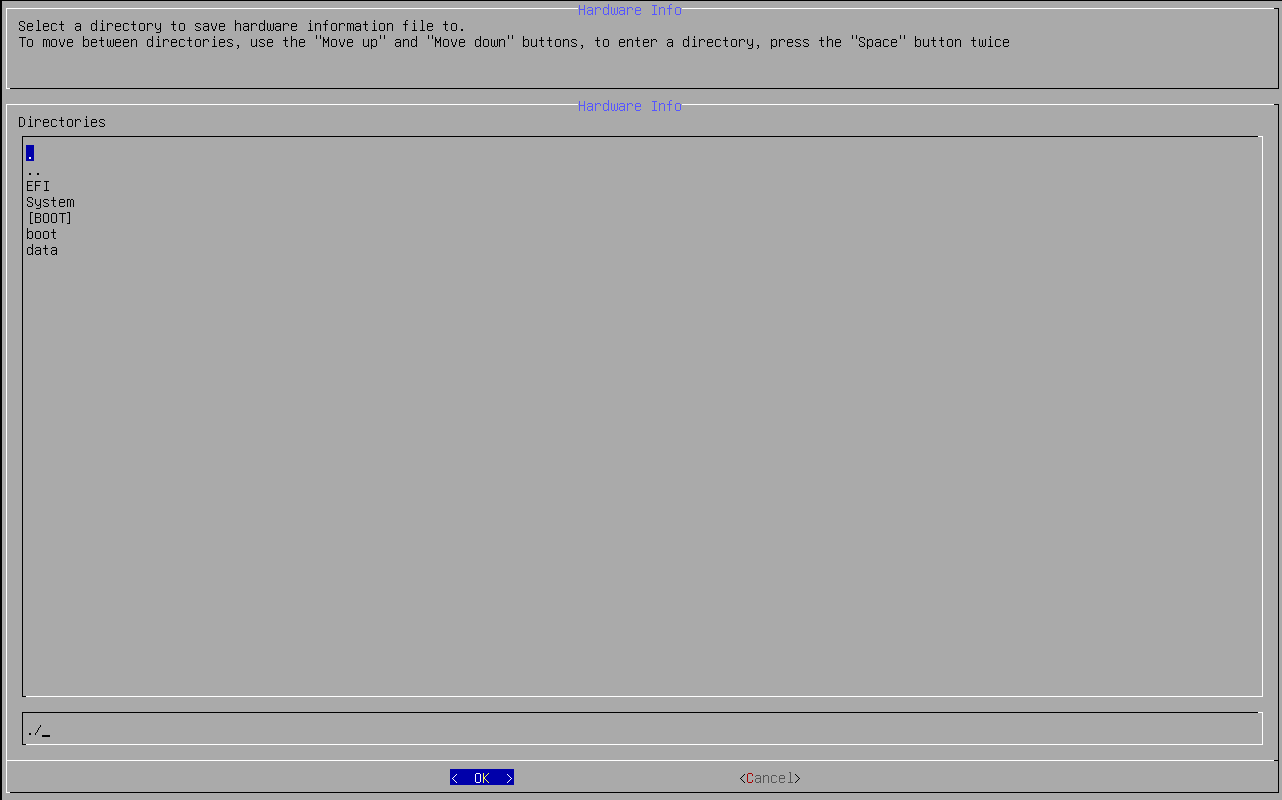Saving a hardware information report
