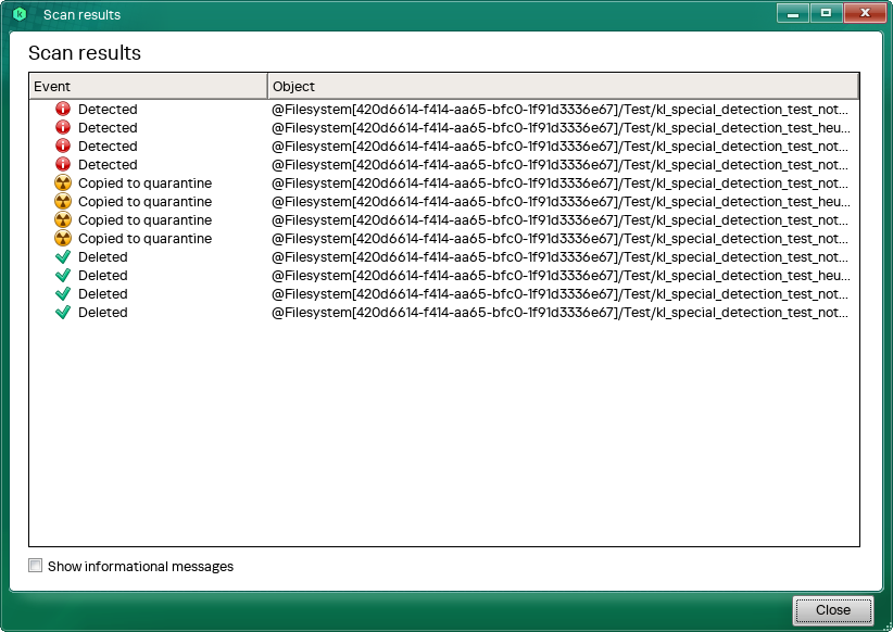 Computer scan details window.