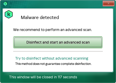 Active infection detection window.