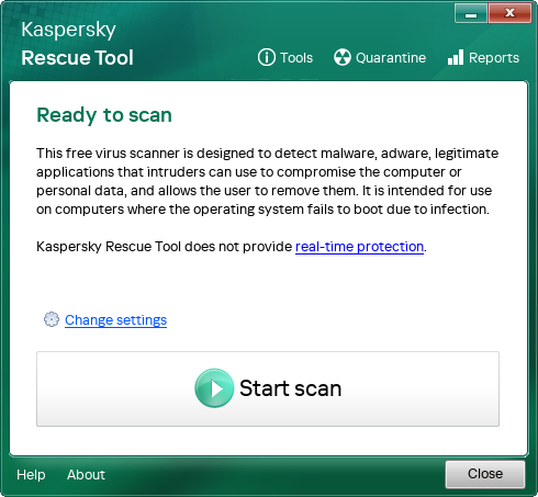 Main application window.