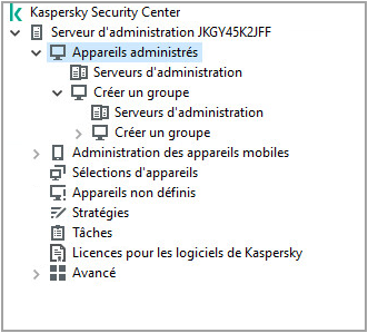 L'arborescence du répertoire des Appareils administrés.
