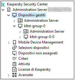 Struttura delle directory dei dispositivi gestiti.