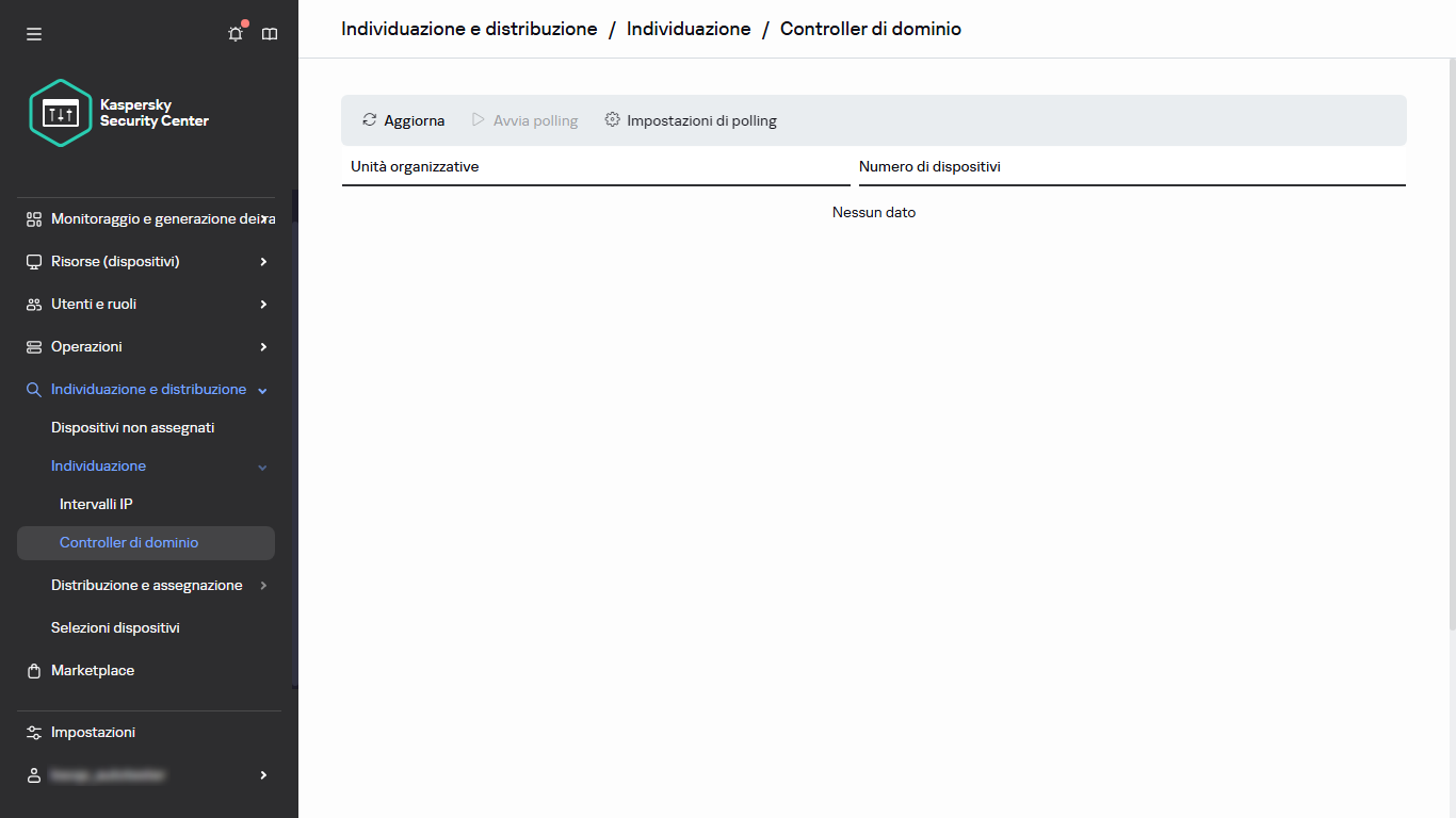 Finestra Polling del controller di dominio.