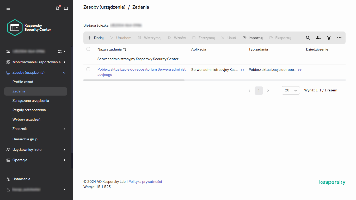 Ręczne uruchamianie zadania.