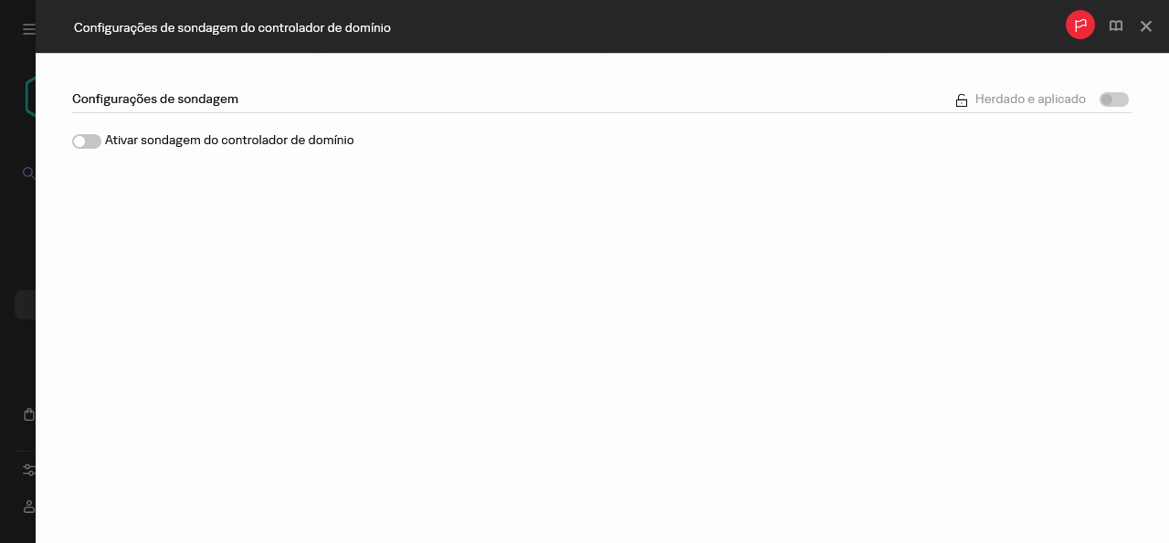 Configurações de sondagem do controlador de domínio.