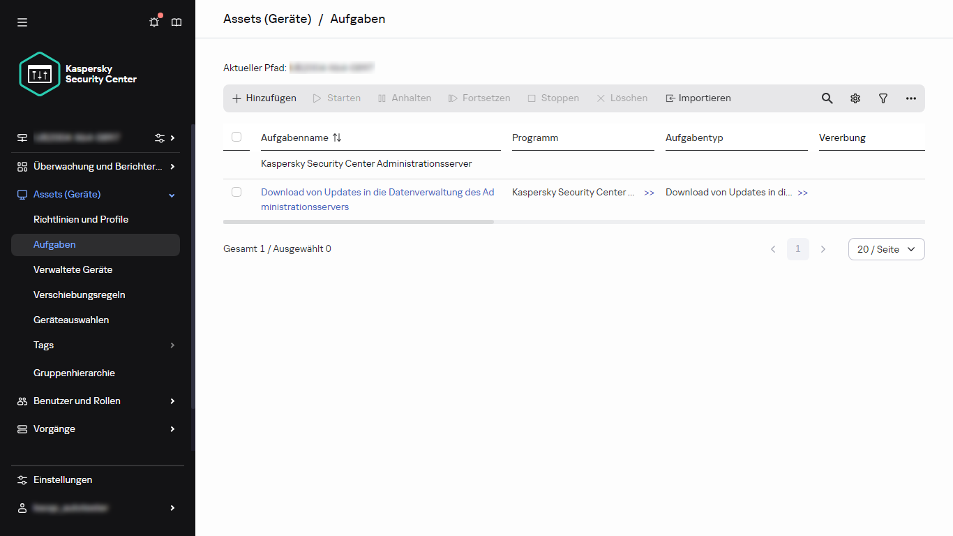 Das manuelles Starten einer Aufgabe.