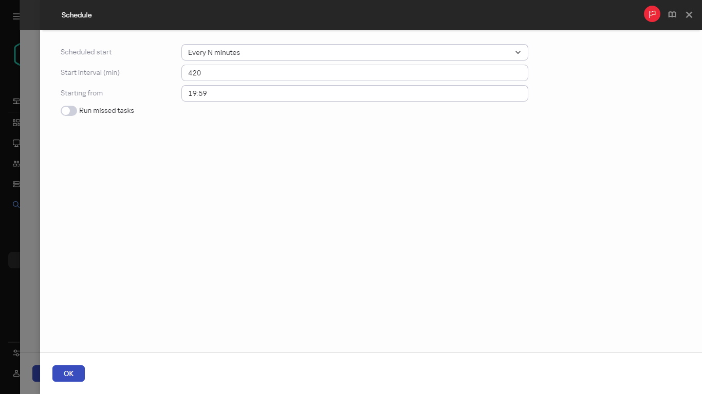 Schedule properties.