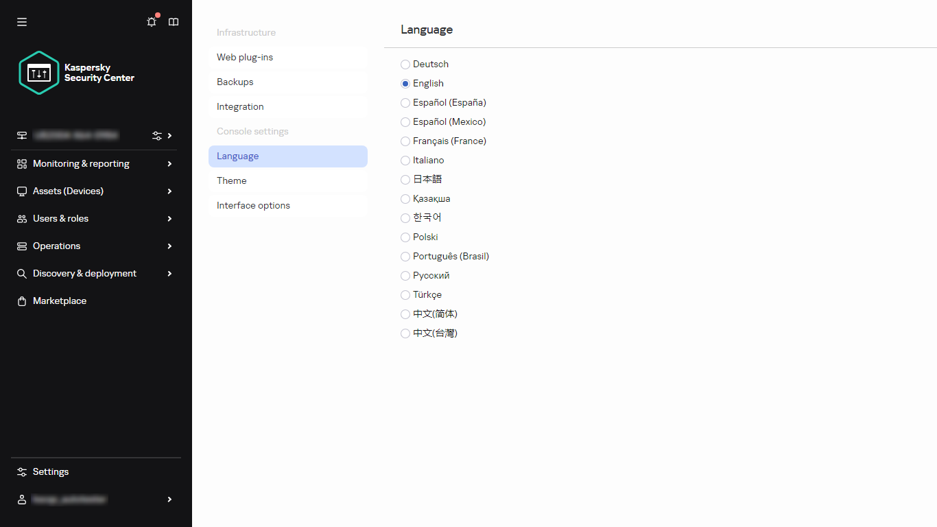 Changing a language.