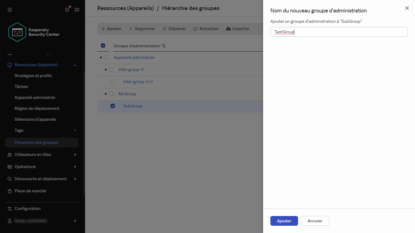 Ajout d'un nouveau groupe