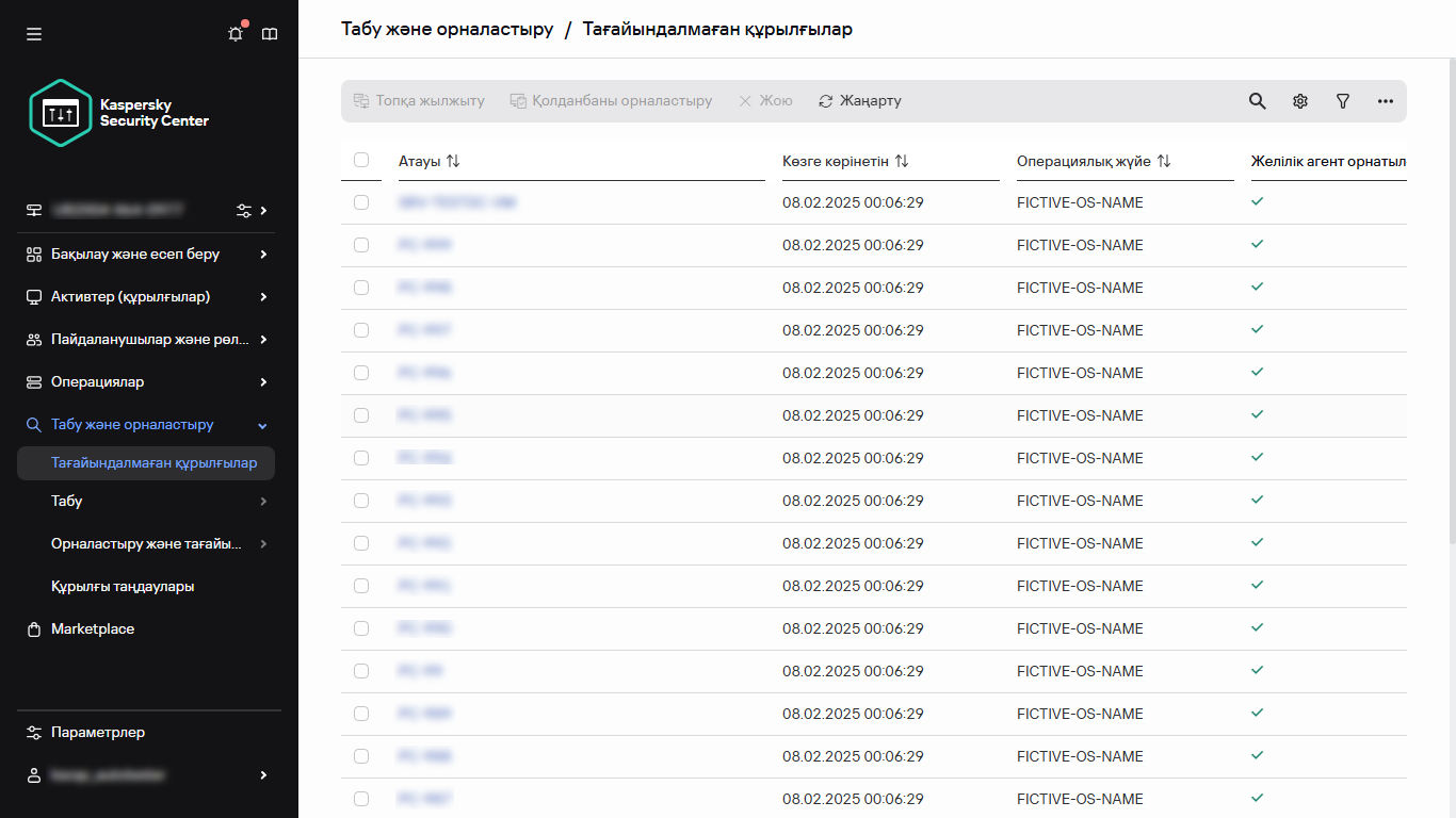 Табу&орналастырудағы тағайындалмаған құрылғылар бөлімі.