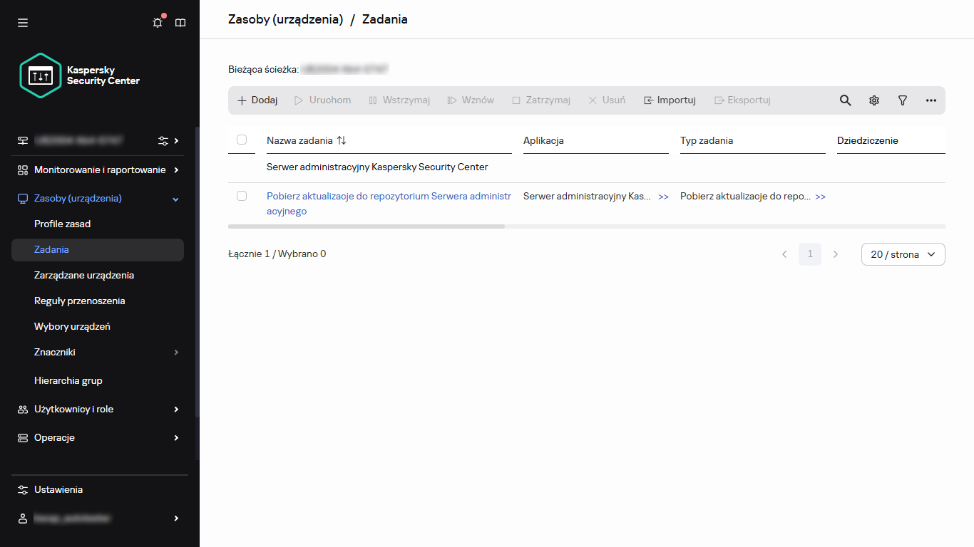 Ręczne uruchamianie zadania.