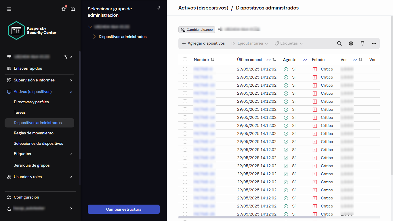 Seleccionar el grupo de administración.