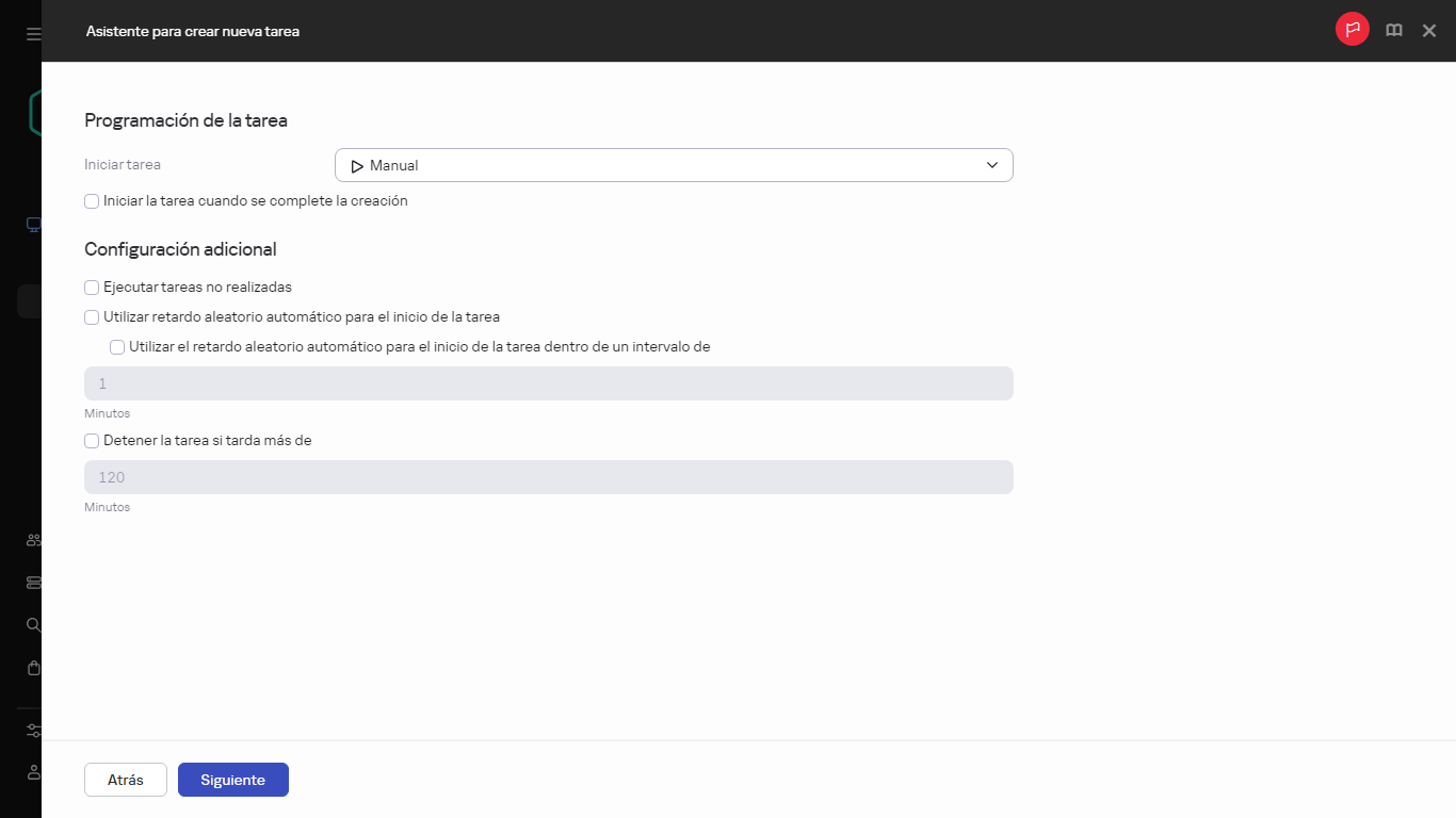Configuración adicional de la tarea Crear entrega.
