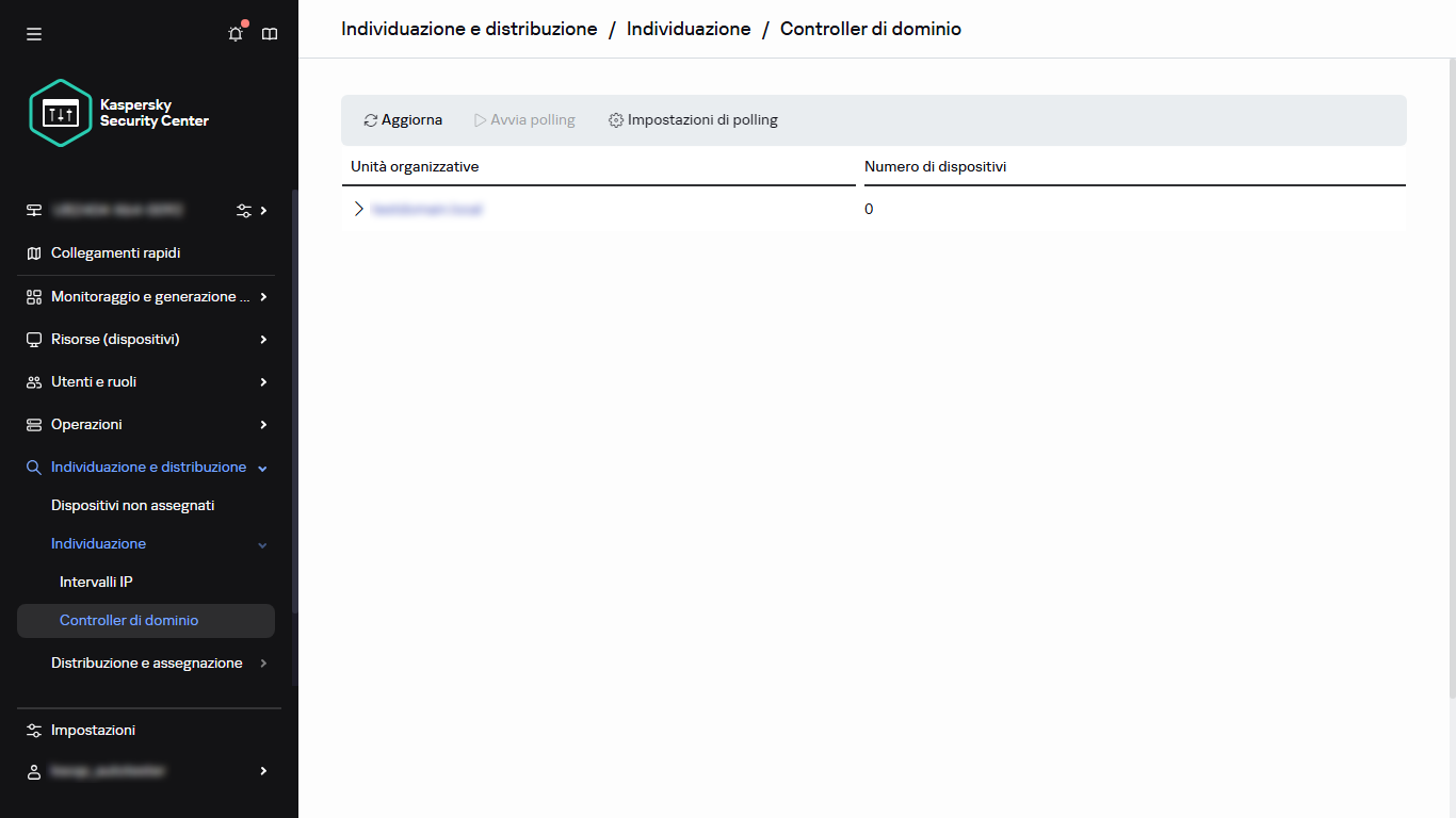 Finestra Polling del controller di dominio.