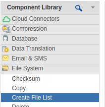 "Create File List" selected.