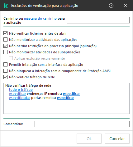 Uma janela com um campo para introduzir o caminho para um ficheiro ou pasta. As máscaras podem ser usadas.