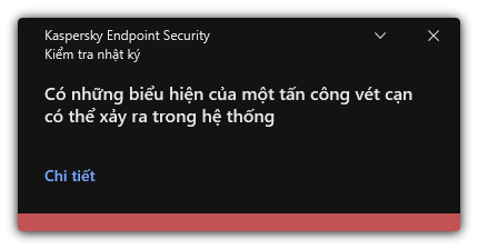 Thông báo về cuộc tấn công vét cạn có thể xảy ra. Người dùng có thể xem thông tin chi tiết về quy tắc.