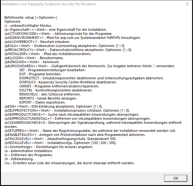 Tooltip-Fenster, das die Befehlsoptionen zum Installieren der App über CMD beschreibt.
