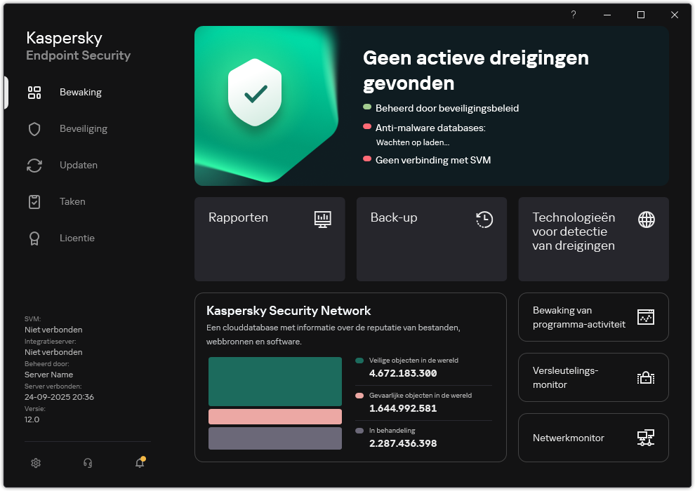 Hoofdvenster van Light Agent.