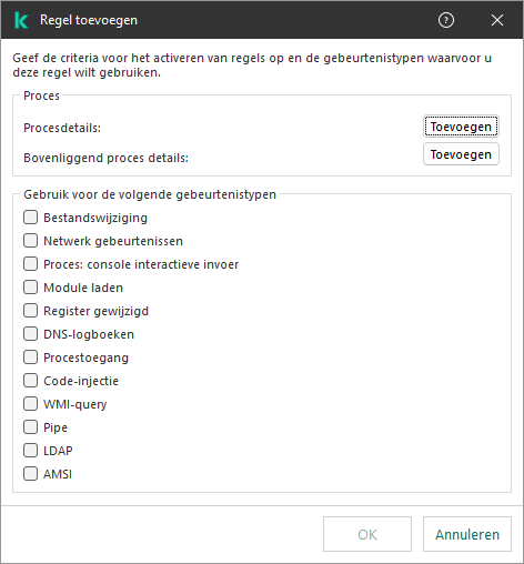 Het venster Uitzondering voor EDR-telemetrie.