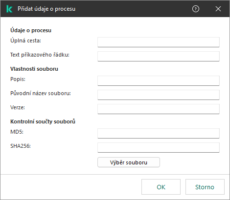 Okno s výjimkami z&nbsp;telemetrie EDR.