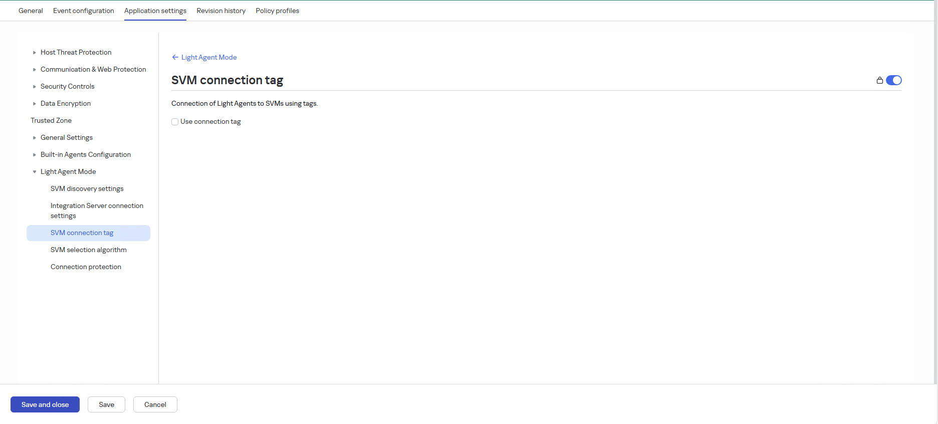 Verbinding maken met de sectie Beleid voor KUMA-tags.