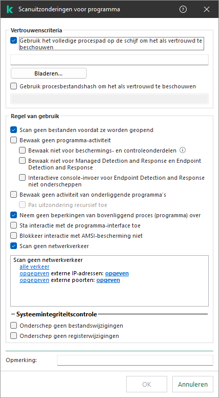Een venster met een veld voor het invoeren van het pad naar een bestand of map. Er kunnen maskers worden gebruikt.
