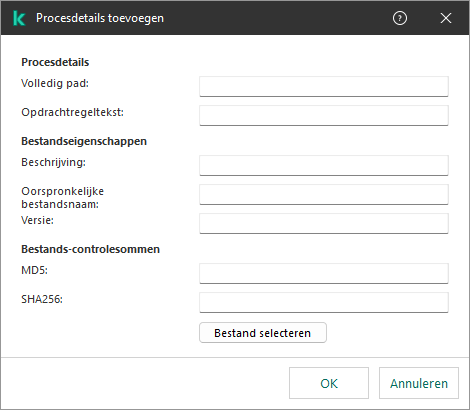 Het venster Uitzondering voor EDR-telemetrie.