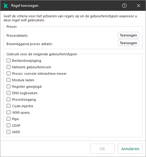 Het venster Uitzondering voor EDR-telemetrie.