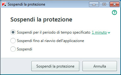 Sospensione della protezione