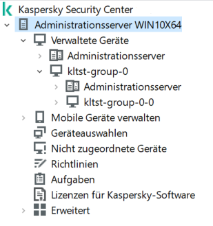 Der Verzeichnisbaum der verwalteten Geräte.