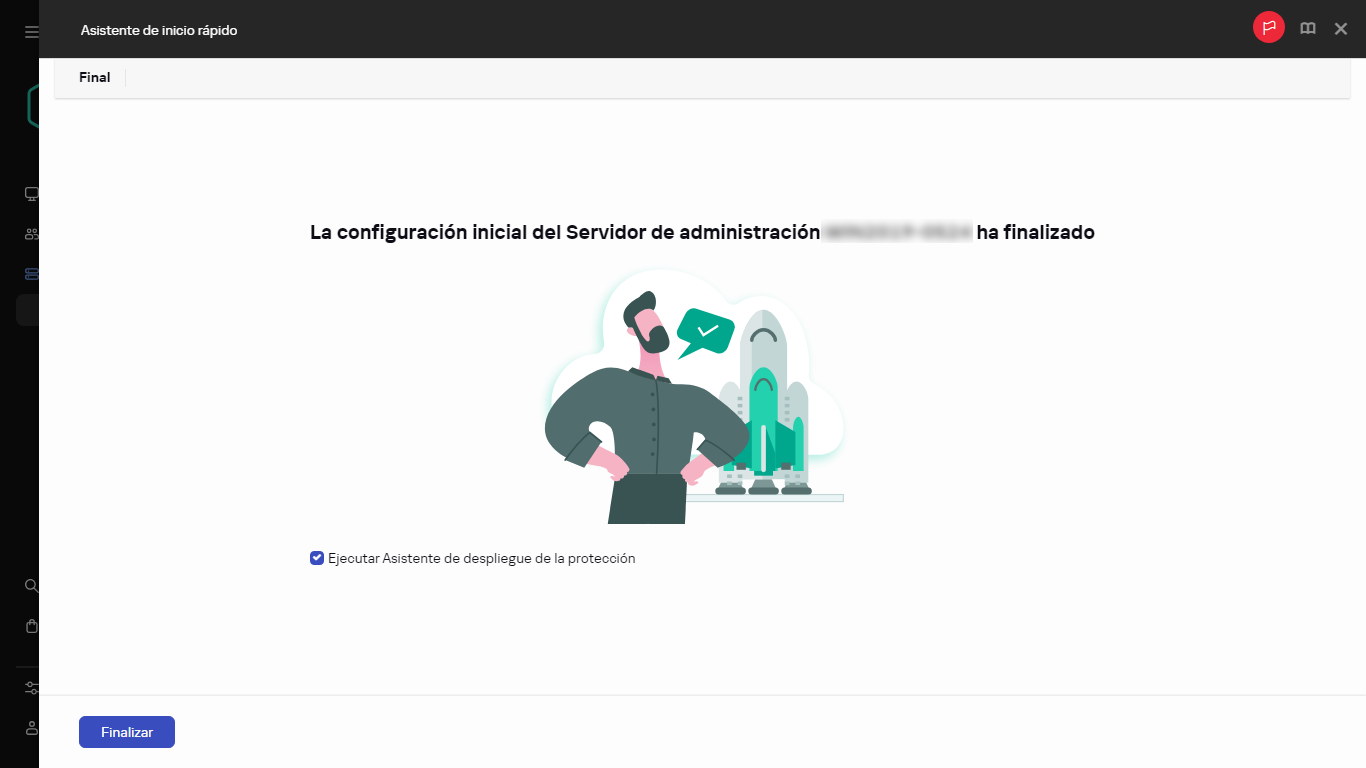 Una captura de pantalla del paso final del Asistente de inicio rápido.