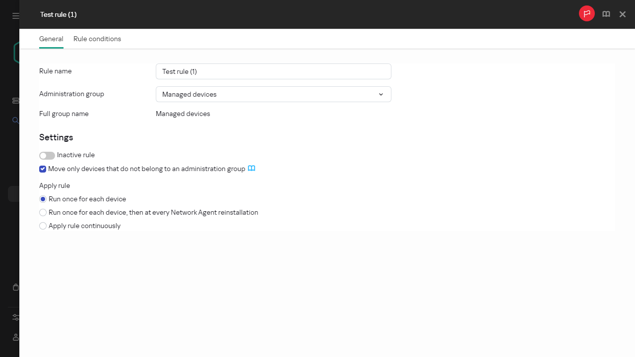 Der Fenster zum Kopieren beim Verschieben von Regeln.